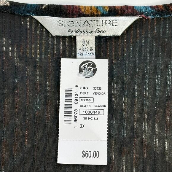 NWT Signature by Robbie Bee 3/4 Sleeve Faux Wrap Midi Dress Womens Plus Size 3X - Picture 9 of 12